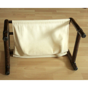 Magazine rack made of bamboo and fabric, vintage from the 1970s