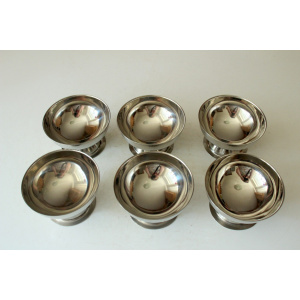 6 stainless steel ice cream sundae cups-vintage from the 80s