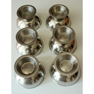 6 stainless steel ice cream sundae cups-vintage from the 80s