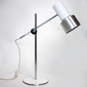 1960s Vintage Italian White Aluminium Desk Lamp by Prova