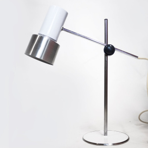 1960s Vintage Italian White Aluminium Desk Lamp by Prova