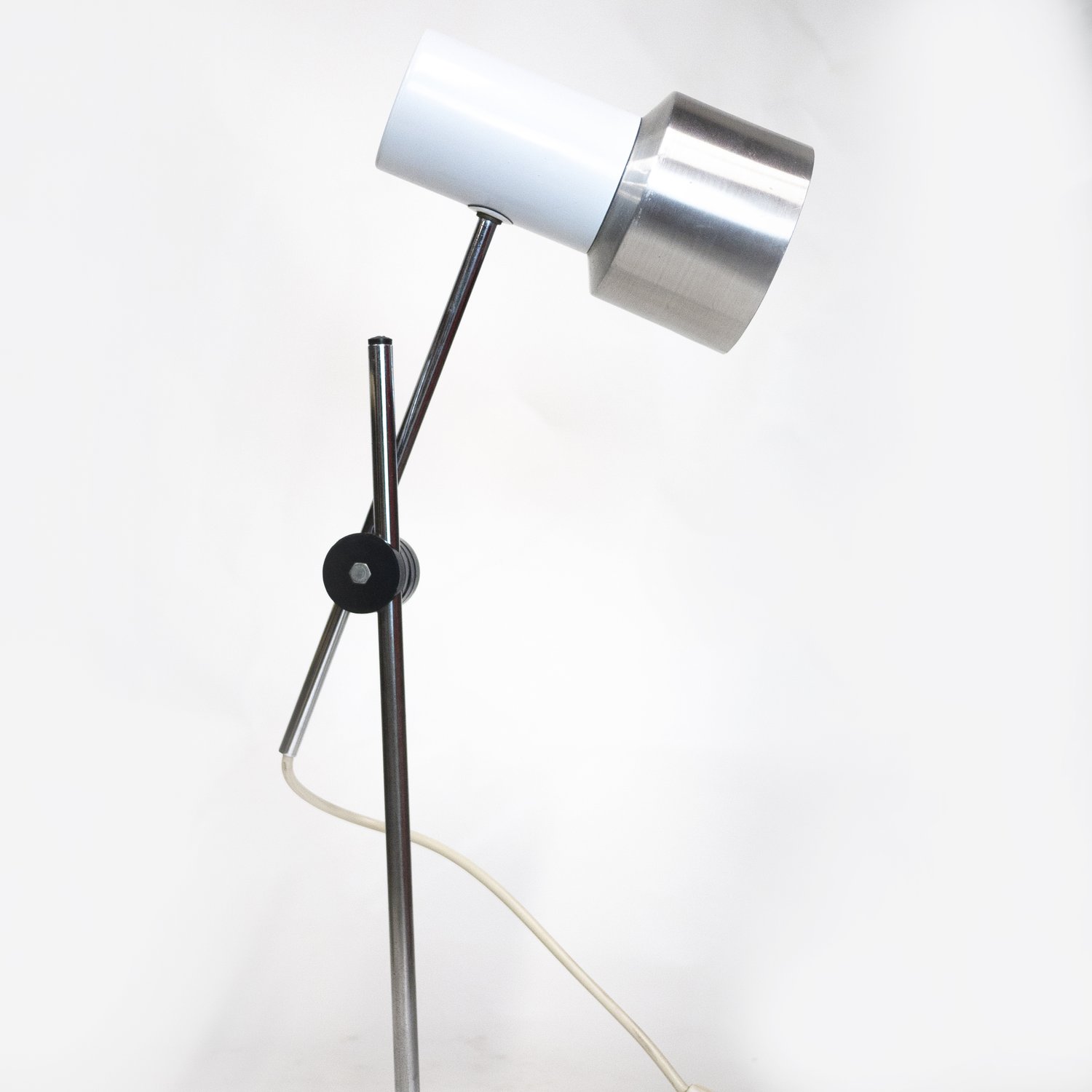 1960s Vintage Italian White Aluminium Desk Lamp by Prova