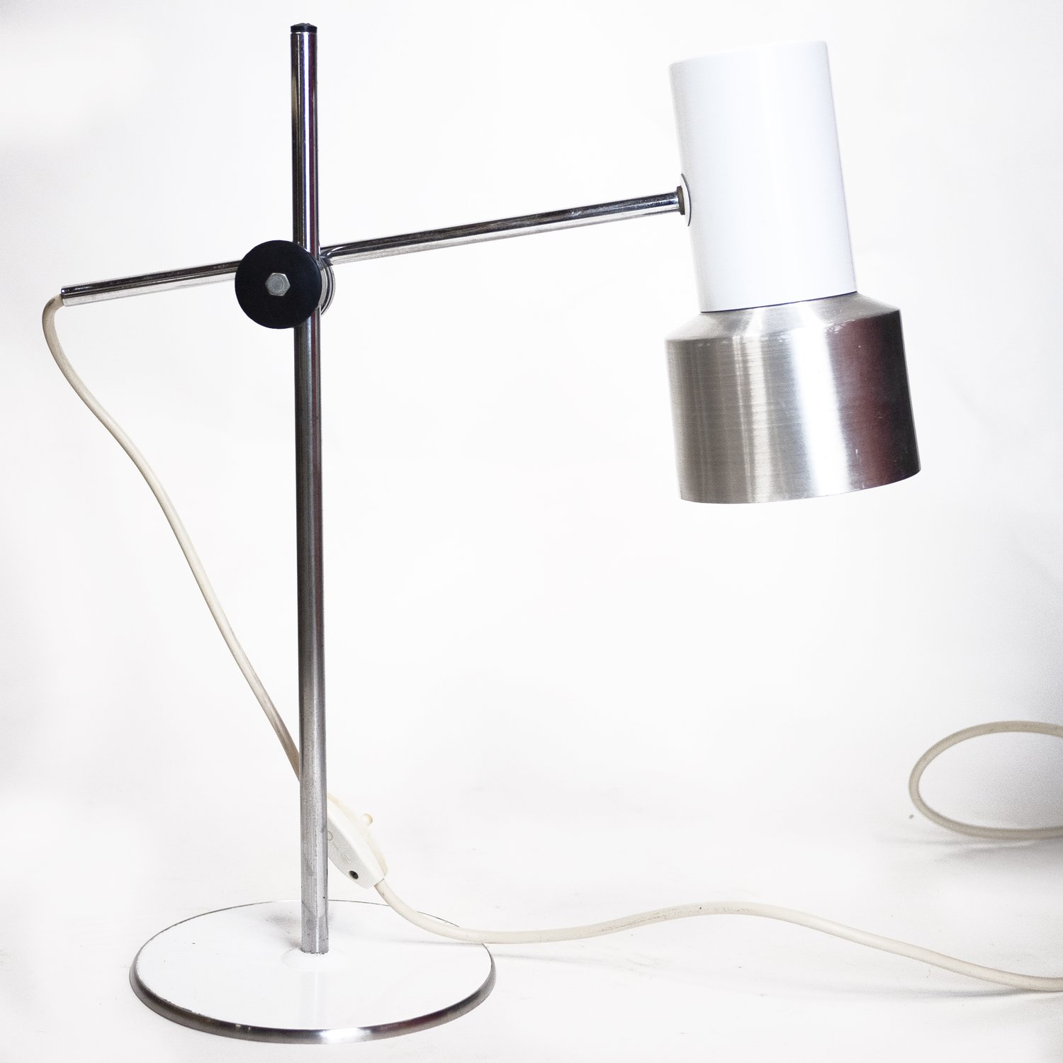 1960s Vintage Italian White Aluminium Desk Lamp by Prova