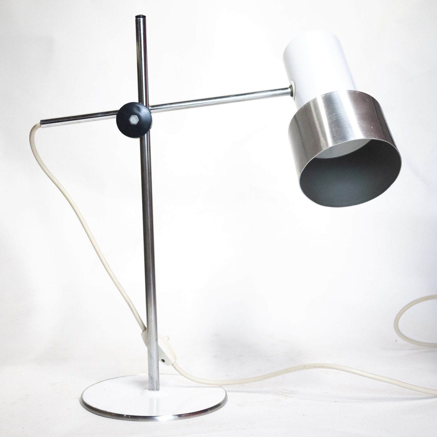 1960s Vintage Italian White Aluminium Desk Lamp by Prova