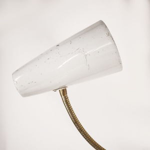 Mid-Century Italian White Gooseneck Desk Lamp, 1960s