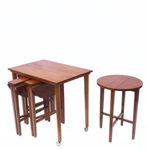Vintage Nest Of 5 Teak Tables By Poul Hundevad For Novy Domov, 1960s