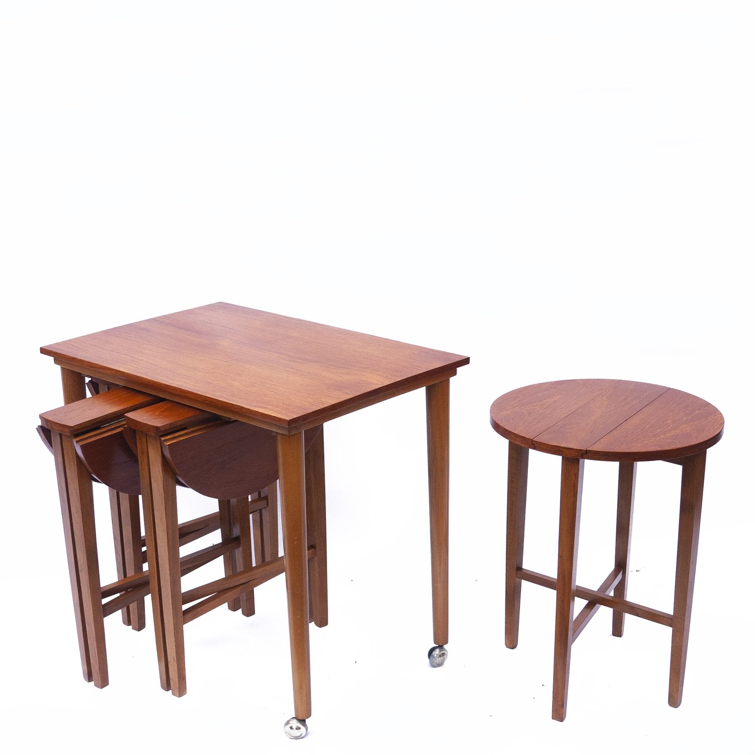 Vintage Nest Of 5 Teak Tables By Poul Hundevad For Novy Domov, 1960s