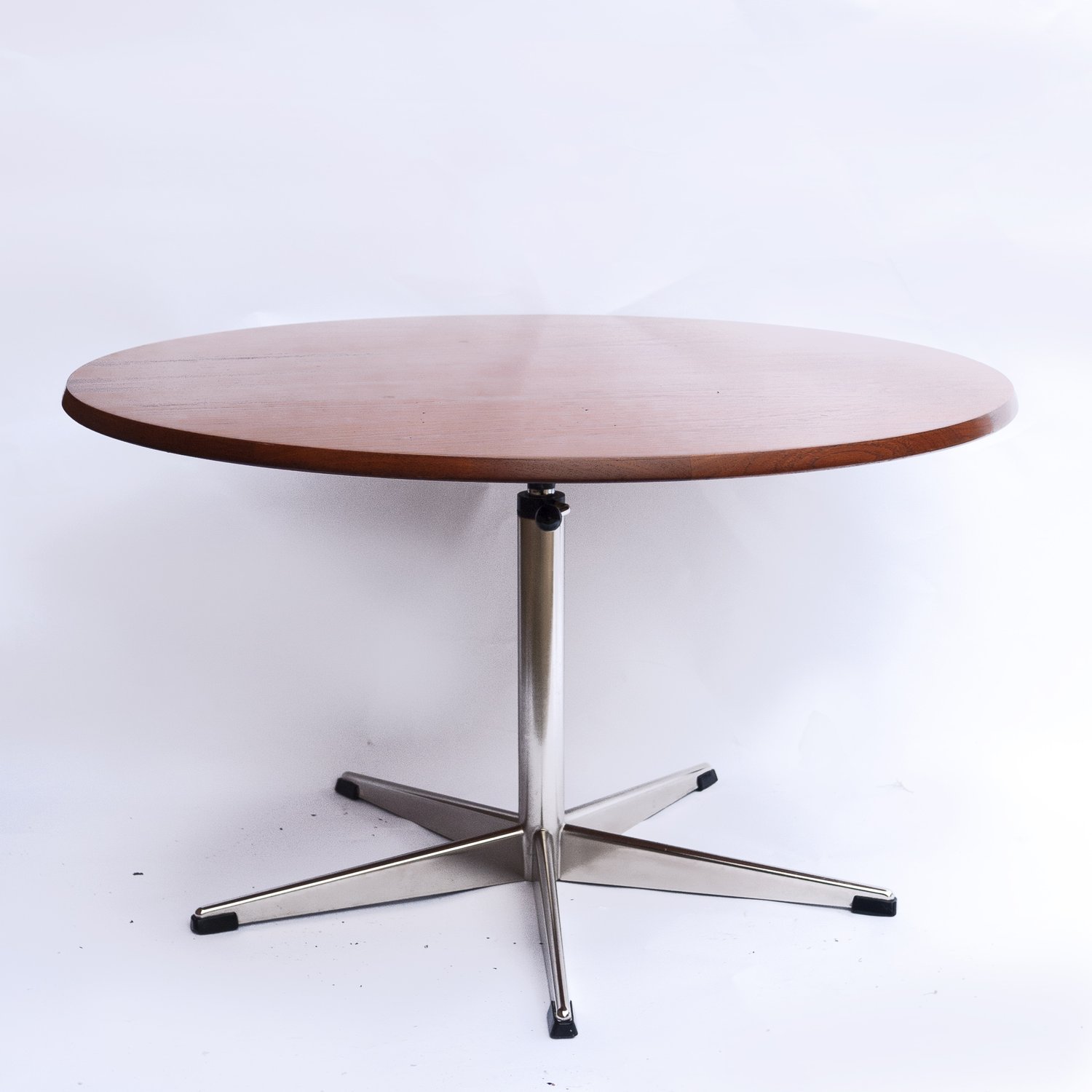 Vintage Teak & Chrome Star Based Modular Coffee Or Dining Table, 1970s