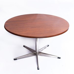Vintage Teak & Chrome Star Based Modular Coffee Or Dining Table, 1970s