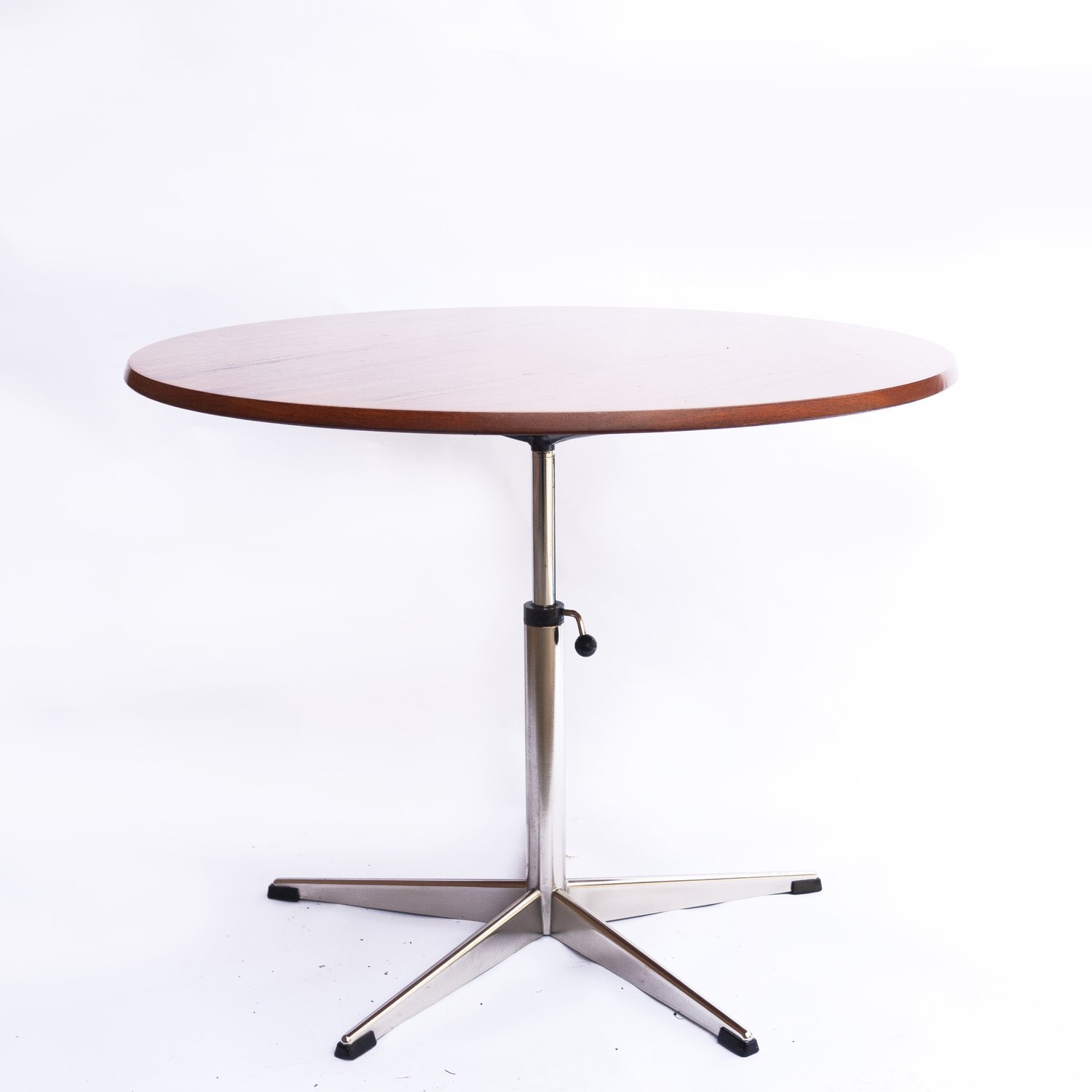 Vintage Teak & Chrome Star Based Modular Coffee Or Dining Table, 1970s
