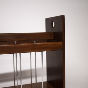 Vintage Danish Teak & Metal Magazine Rack, 1970s