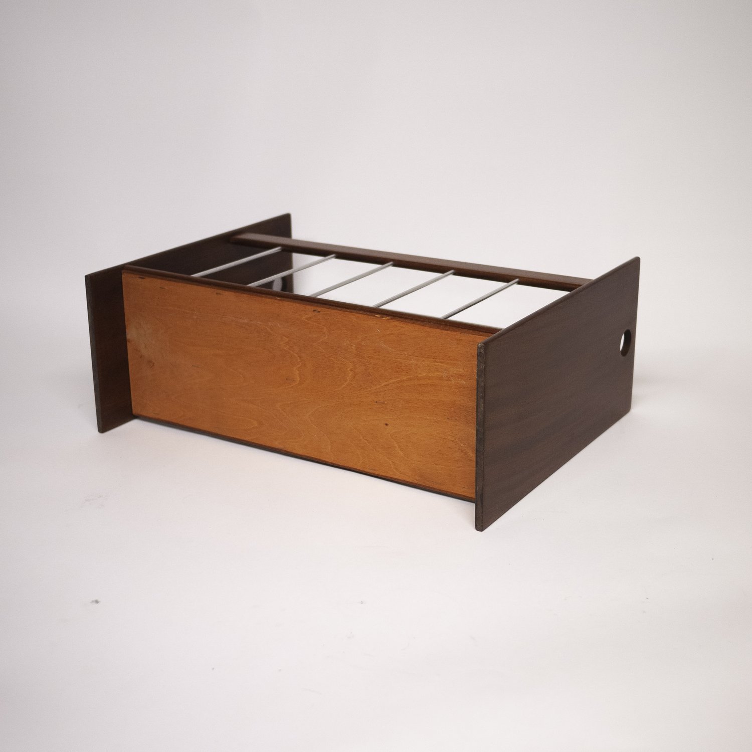 Vintage Danish Teak & Metal Magazine Rack, 1970s