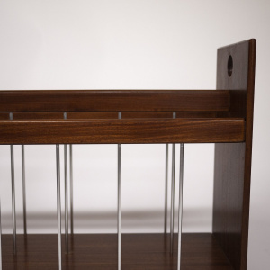 Vintage Danish Teak & Metal Magazine Rack, 1970s
