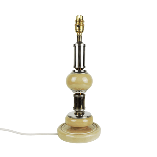 Peach Resin and Chrome Table Lamp, 1970s