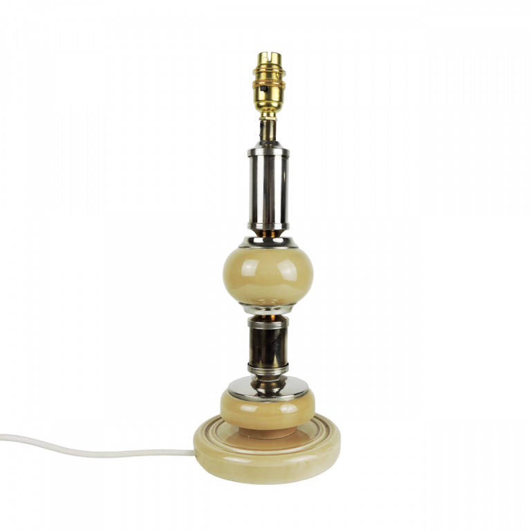 Peach Resin and Chrome Table Lamp, 1970s