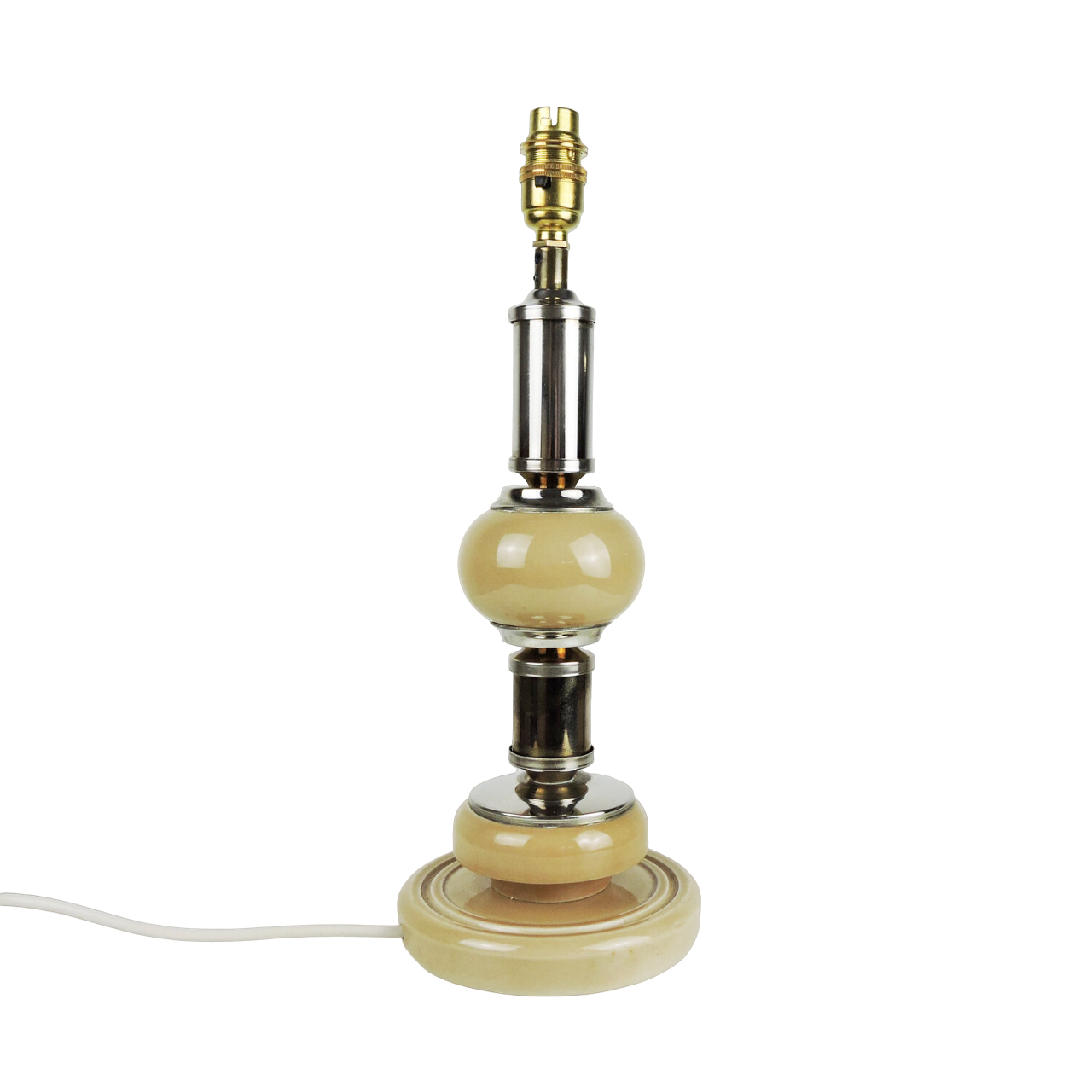 Peach Resin and Chrome Table Lamp, 1970s