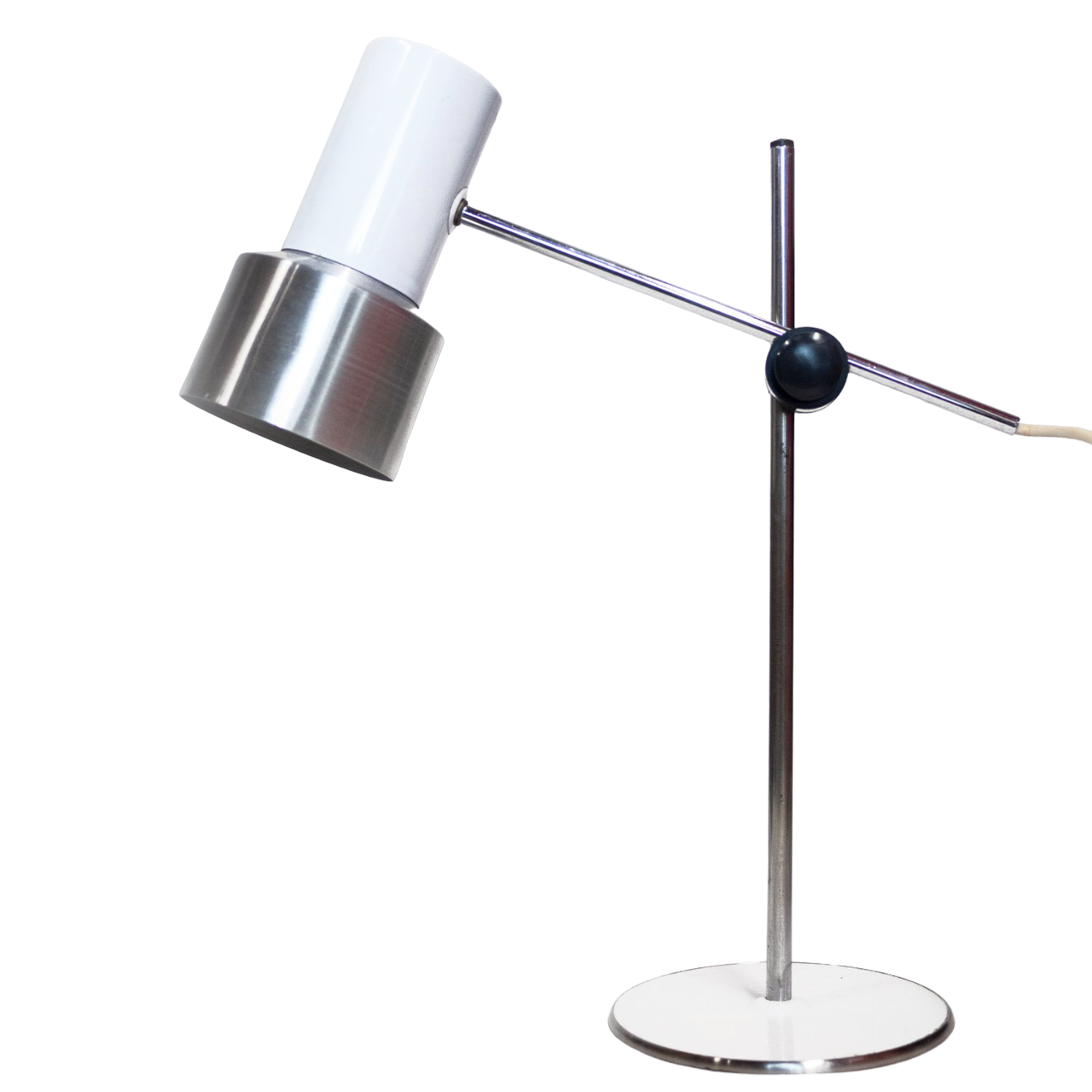 1960s Vintage Italian White Aluminium Desk Lamp by Prova
