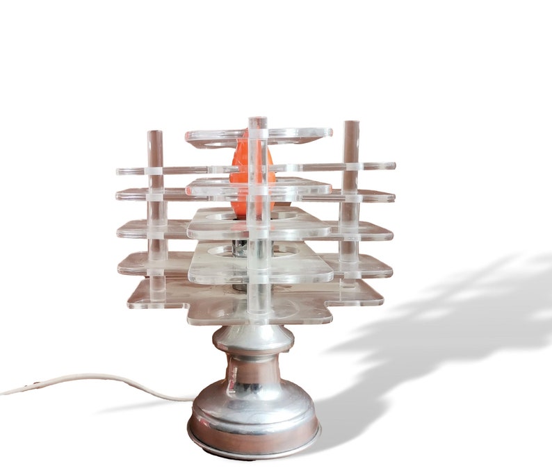 Acrylic mid century modern bedside accent table lamp MCM