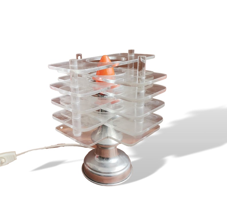 Acrylic mid century modern bedside accent table lamp MCM