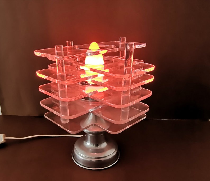 Acrylic mid century modern bedside accent table lamp MCM