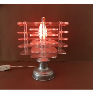 Acrylic mid century modern bedside accent table lamp MCM
