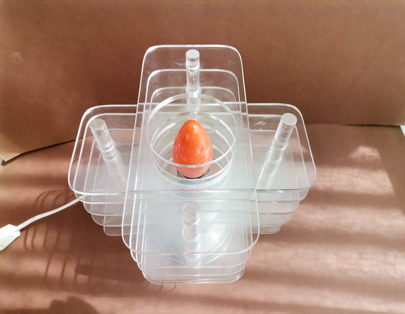 Acrylic mid century modern bedside accent table lamp MCM