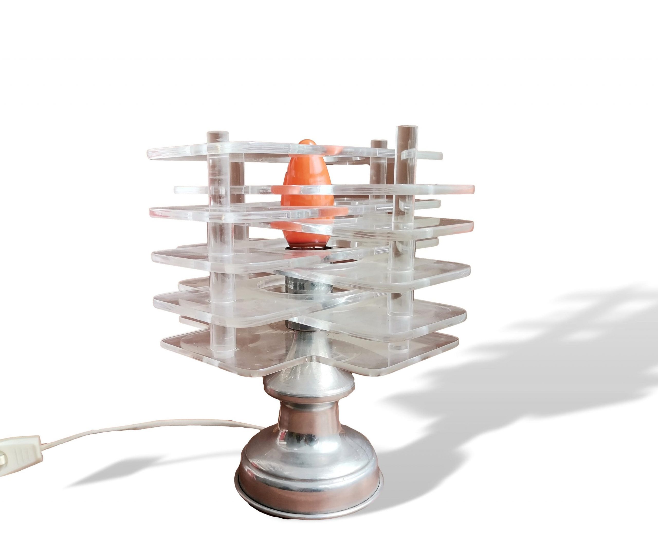 Acrylic mid century modern bedside accent table lamp MCM