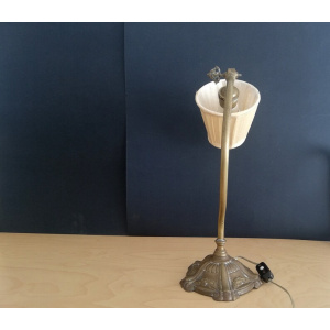Antique 1920s brass swan neck Art Nouveau table lamp