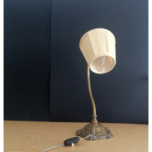 Antique 1920s brass swan neck Art Nouveau table lamp
