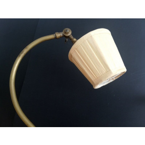 Antique 1920s brass swan neck Art Nouveau table lamp