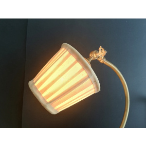Antique 1920s brass swan neck Art Nouveau table lamp