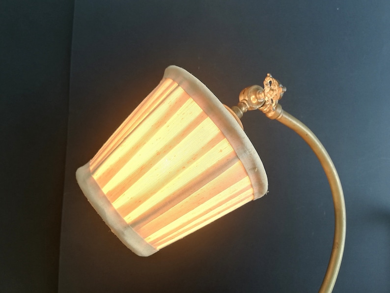 Antique 1920s brass swan neck Art Nouveau table lamp
