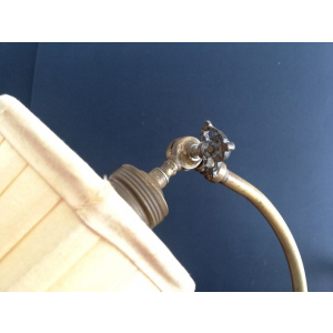 Antique 1920s brass swan neck Art Nouveau table lamp