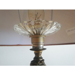 Antique French Art Nouveau bronze cupid statue table lamp