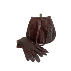 Art Deco 20s snake skin handbag purse and gloves