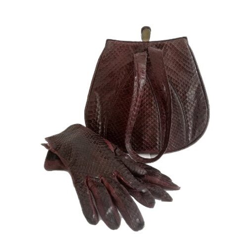 Art Deco 20s snake skin handbag purse and gloves