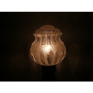 Art Deco alabaster marble and glass side table lamp