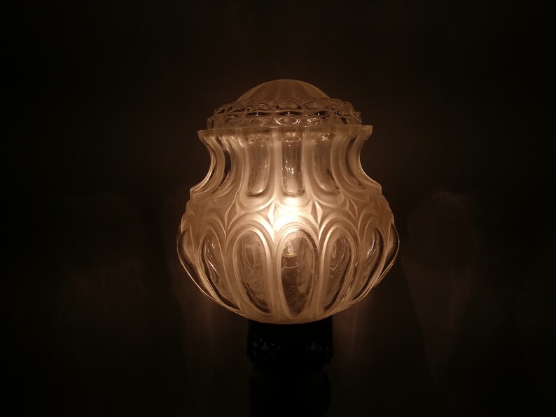 Art Deco alabaster marble and glass side table lamp