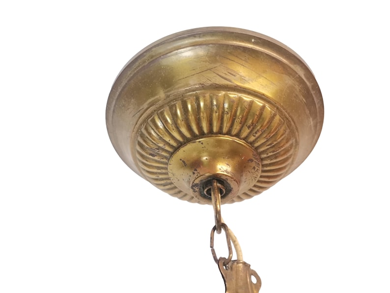 Art Deco hanging lamp white opaline glass milk pendant light fixture