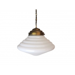 Art Deco hanging lamp white opaline glass milk pendant light fixture
