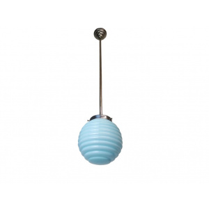 Art Deco Lamp blue milk hanging light fixture vintage