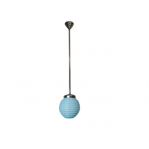 Art Deco Lamp blue milk hanging light fixture vintage