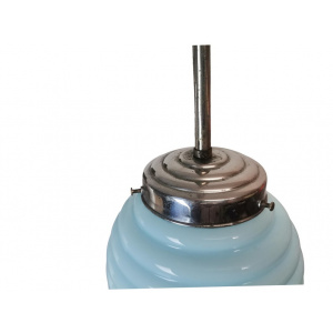 Art Deco Lamp blue milk hanging light fixture vintage