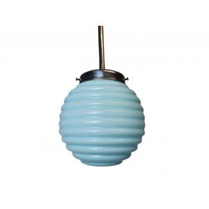 Art Deco Lamp blue milk hanging light fixture vintage