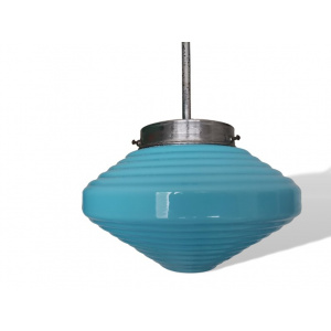 Art deco light fixture modern hanging lamp blue glass pendant