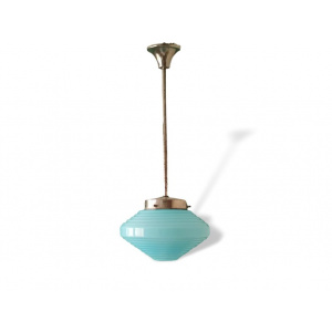 Art deco light fixture modern hanging lamp blue glass pendant