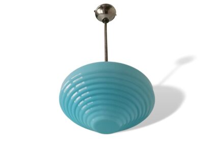 Art deco light fixture modern hanging lamp blue glass pendant - Image 4