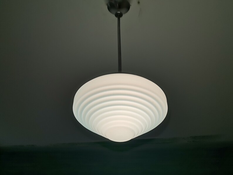 Art deco light fixture modern hanging lamp blue glass pendant