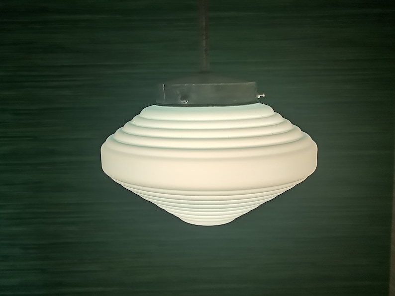 Art deco light fixture modern hanging lamp blue glass pendant