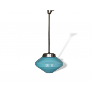 Art deco light fixture modern hanging lamp blue glass pendant